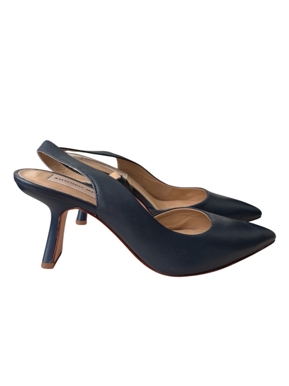 Antonio Melani Women's Kacy Kitten Heel Slingback Leather Pumps Size 6M Blue